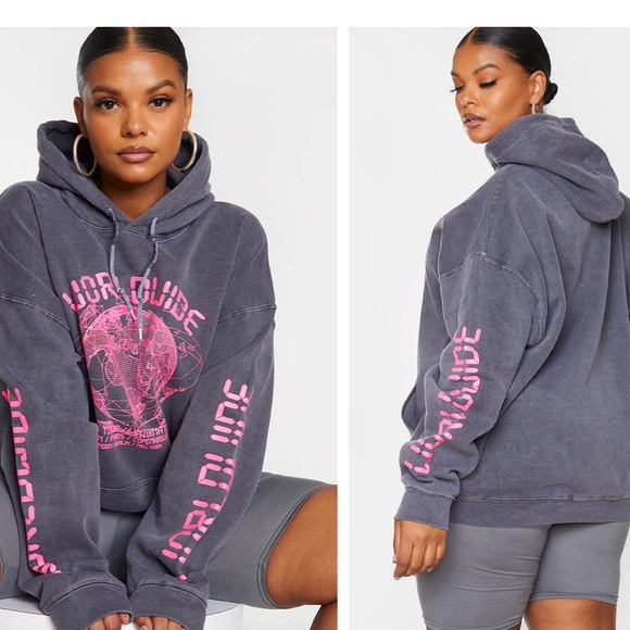 plt grey worldwide hoodie